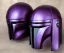 Placeholder: Deep Purple Mandalorian helmet, photo realistic