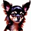 Placeholder: long hair black chihuaha, papilion, brown