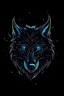 Placeholder: Create a logo featuring of a wolf's head against a black background with BLUE electric sparks. The BLUE electric sparks should add a dynamic and energetic element to the design, symbolizing power and innovation.