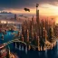 Placeholder: fullbody Drawing of 'sketch of steampunk cities as in the movie mortal engines(2018)',intricate detail,andrea bonelli,Kilian Eng,Ohrai,evan lee,Aleksandr Sidelnikov,KyuYong Eom,three quarters frontal aerial view,toned colors,32k