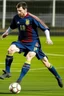 Placeholder: Messi playing Football with two legs