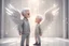 Placeholder: A silver-haired, balding chibi angel man stands in front of a sparkling white room wall, gazing eagerly at it in sunshine, ethereal, cinematic postprocessing, dof, bokeh Weight:1 detailed matte painting Weight:0.9