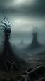 Placeholder: surrealism of the dark of a nightmare ten miles high and six foot deep, hyper photorealistic, hyper detailed dark art color, high resolution, fog, octane render, tilt shift, HDRI Environment