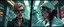 Placeholder: cyberpunk mega city fallout 4, airbrush and pen outline, A cinematic, high-end advertisement image for a fictional service called “Spice Girl Nurse Glam Fashion Party™”. Split-screen composition with two contrasting emotional states. Mad scientist getting injected.