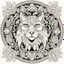 Placeholder: outline art, coloring pages, white Background, Black line, sketch style, only use outline, mandala stile, clean line art, white background, no shadow and clear and well, mandala LYNX,