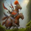 Placeholder: angry horse in orange and blue battle armor, Book of Kells style, a highly detailed illustration, background of Inka jungle, realistic render, 8 k, micro detail, intricate, elegant, centered, digital painting, Artstation, smooth, sharp focus, illustration, artgerm, tomasz alen kopera, peter mohrbacher, donato giancola, joseph christian leyendecker, wlop, boris vallejo