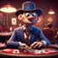 Placeholder: poker player, stylized, pixar