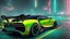 Placeholder: Bugatti Super Chiron Cyberpunk 2077 neon Style, Super Detailed, desktop wallpaper, 4K rear view, center