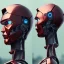 Placeholder: Robot cute profile head portrait, warrior costume, village, meditation, 8k quality