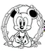 Placeholder: outline art for Mickey Mouse Peering Through Hole coloring page, Japanese manga style, cartoon style, cute face, white background sketch style, full body is a must, only use outline, clean line art, no shadow, bold outline