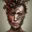 Placeholder: "full face tattoo of leaves and gnarled branches extending past face and morphing into reality, 8k resolution, high-quality, fine-detail, intricate, digital art, detailed matte, volumetric lighting, illustration, octane render