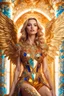 Placeholder: Gorgeous photography full body Beautiful super model Russian woman dressing Lady Angel colorful art conceptual, amazing artwork, hyper detailed, ultra maximalist quality, 12k , close-up portrait,crystal ornaments background, golden hour