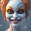 Placeholder: Ultra detailed very beautiful smileing cute clown girl,beautiful real skin, red nose, shallow of dept 3d, symmetrical, ultra detailed curl hair, ambient lighting, ultra detailed face, concept art, circus,party, digital painting, octane render,quixel megascans, depth of field (or dof),film photography, dslr, cinema4d, studio quality art by artstation