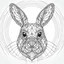 Placeholder: Rabbit, minimal lines, cartoon, mandala style, white back ground color, real style, realistic, minimalistic, minimal black line art, line art, crisp line art, unique coloring sheet, outlined, outline, crisp, crisp line edges, illustration, thin lines, crisp clear lines, line art, clean line art, unique, 8k, amazing, masterpiece, no colors, no dark color, no black color, avoid thick black, minimalistic line edges, pure white back ground, image character full fit to page,