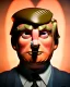 Placeholder: Realistic Waist up Portrait, Donald trump muppet, retro style, photo studio, unreal engine 5, god lights, ray tracing, RTX, lumen lighting, ultra detail, volumetric lighting, 3d.