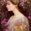 Placeholder: portrait,"Insanely detailed photograph of a beautiful nordic vestal priestess, pretty face, highly intricate dress,colorful flowers in hair,elegant, highly detailed hair, digital painting, artstation, concept art, smooth, sharp focus, illustration, art by artgerm and greg rutkowski and alphonse mucha, 8 k