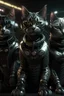 Placeholder: tres gatos realista cyberpunk hiper detallado