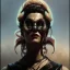 Placeholder: painted portrait of evil goddess in black leather, angry, strong, volouptous, busty, cleavage, emperious, highly detailed, digital painting, artstation, concept art, smooth, sharp focus, illustration, art by gaston bussiere and alphonse mucha