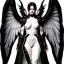 Placeholder: angel, demon, angel demon hybrid, half angel, half demon, black angel wings, white demon wings, black and white, balance, horns, armor, noble clothes, black and white armor, black and white clothes