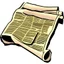 Placeholder: clipart of a rolled up newspaper