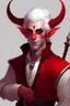 Placeholder: servant male red tiefling white hair dnd