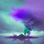 Placeholder: a texture of a grey sky violently exploding and vomiting dirty grey hues of blue, purple, and green that partially muddy the sky and make it ugly, surreal, dreamlike