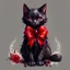 Placeholder: watercolor drawing gothic vintage black cat with dark red flowers and rubies, with white lace, white background, Trending on Artstation, {creative commons}, fanart, AIart, {Woolitize}, by Charlie Bowater, Illustration, Color Grading, Filmic, Nikon D750, Brenizer Method, Side-View, Perspective, Depth of Field, Field of View, F/2.8, Lens Flare, Tonal Colors, 8K, Full-HD, ProPhoto RGB, Perfectionism, Rim Li