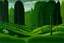 Placeholder: A green woods with grass painted by Henri Rousseau