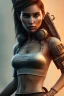 Placeholder: full body shot, masterpiece, best quality, family of three, lara croft, sparkling eyes, fluorescent skin, colorful makeup, hip hop , highly detailed body, afrofuturism, scifi, sun light, 4K, RAW, depth of field, high contrast, realistic details, 24mm