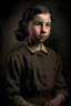 Placeholder: bambina orfana di 13 anni del 1940, figura intera, stile realistico-drammatico