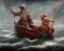 Placeholder: Charon the ferryman in his boat on the river Styx, red black purple colours, 8k, high definition, fantasy art, winding river, sharp jagged rocks, high contrast colours, sharp detail,