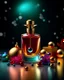 Placeholder: generate me an aesthetic complete image of Perfume Bottle with Festive Decorations