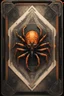 Placeholder: sacred geometry framed playing card, black and orange spider gremlin with shadows boss card in the style of Giger and fallout 4 ,,bokeh like f/0.8, tilt-shift lens 8k, high detail, smooth render, down-light, unreal engine