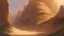 Placeholder: Dune like world, with a building cut into rock, Marc Simonetti