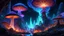 Placeholder: "Interconnected space islands, glowing mycelium web, cosmic energy, bioluminescent mushroom forests, crystal caves, starry background. Vibrant, detailed. Style of Avatar, 8k."