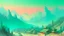 Placeholder: A mint colored Japanese village near a peak painted by Ivan Aivazovsky