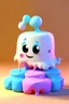 Placeholder: Pixar 3d, marshmallow melting and make the background to pastel color