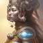 Placeholder: ssango fantasy, fantasy magic, intricate, sharp focus, illustration, highly detailed, digital painting, concept art, matte, artgerm and paul lewin and kehinde wiley, masterpiece silver elephant head bronze Asian African girl nice breast Afo hair turquoise sun rain waves