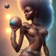 Placeholder: sango fantasy, fantasy magic, intricate, sharp focus, illustration, highly detailed, digital painting, concept art, matte, masterpiece head sexy view black African beauty black afro hair space lady turquoise carp skin African space landslide