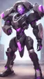 Placeholder: A close picture to Ramattra nemesis form in overwatch art style with black color and neon purple details