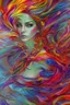 Placeholder: Generate a captivating digital artwork where a vivid explosion of images on a canvas bursts forth, weaving together elements of a woman, demons, tattoos, flowers, and stormy hues. Capture the essence of dynamic creativity in this abstract masterpiece."