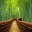 Placeholder: photo of intricate, realistic bamboo forest with wooden walkway leads to nowhere, 8k, high-quality, ultrafine-detail, intricate, detailed matte, digital painting, artwork, brian froud, howard lyon, selina french, anna dittmann, annie stokes, Greg Rutowski