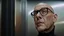 Placeholder: A striking, photorealistic portrait of Chris, a middle-aged european man with a slightly shaven head , wearing black square glasses, black shirta and makes a scared face. The background reveals a futuristic neon light, designed with modern, sleek lines and advanced technology. The overall ambiance gives off a sense of professionalism and cutting-edge innovation., photohigh detalied, sharp focus, professional photo