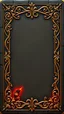 Placeholder: dark "Whimsical, fantasy-themed card border, intricate stone and gold filigree with tiny rat paw prints hidden in the design, playful medieval style, glowing runes, ornate yet readable, decorative corners, vibrant fantasy color palette."