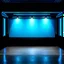 Placeholder: beautiful dance stage with no dancers in luxury modern hall dynamic lights, modern furniture light blue & gray theme