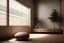 Placeholder: meditation minimalistic corner. design wood, gloomy light in the meditation room.