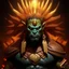 Placeholder: fantasy, realistic, ultra graphics, ue5, portrait, half orc, aztec