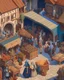 Placeholder: A lively street market in a bustling medieval town, with merchants, entertainers, and townsfolk going about their daily lives, in the style of detailed pixel art, a rich tapestry of colors and textures, dynamic lighting and shadows, inspired by the works of Hieronymus Bosch and Bruegel the Elder, 8K resolution, inviting viewers to lose themselves in the myriad of stories unfolding within the scene.