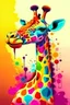 Placeholder: Acrtoon 2d art illustration . colorful giraffe