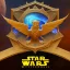 Placeholder: logo with only the letters 'STAR WARS', atmospheric, intricate, epic fantasy, ornate, 3D, cinematic lightning, glow effect, 64K